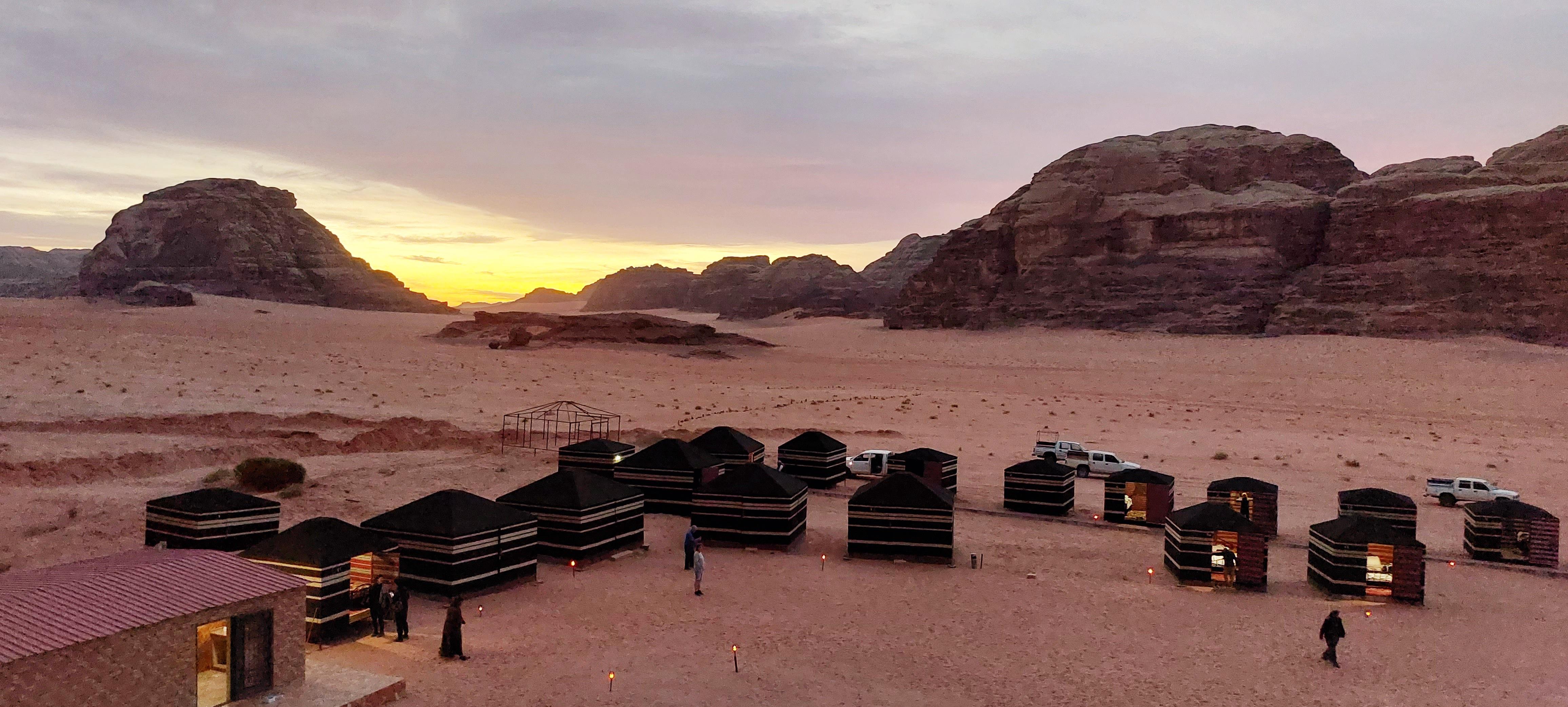 overnachten in tentenkamp Wadi Rum Jordanië